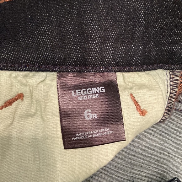 Express Mid Rise Dark Wash Jean Leggings - Picture 6 of 6